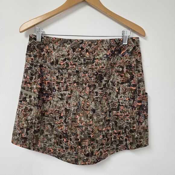 Royal Robbins Skort Size M Trim Fit Jammer Inner Shorts Geometric Hiking Stretch - Picture 2 of 8